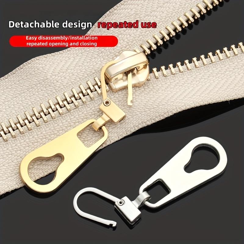 4Pcs Metal Zipper Pulls with Detachable Tabs, Repair Kit for Bags, Backpacks & Clothing, Zipper Slider Pendant Accessories