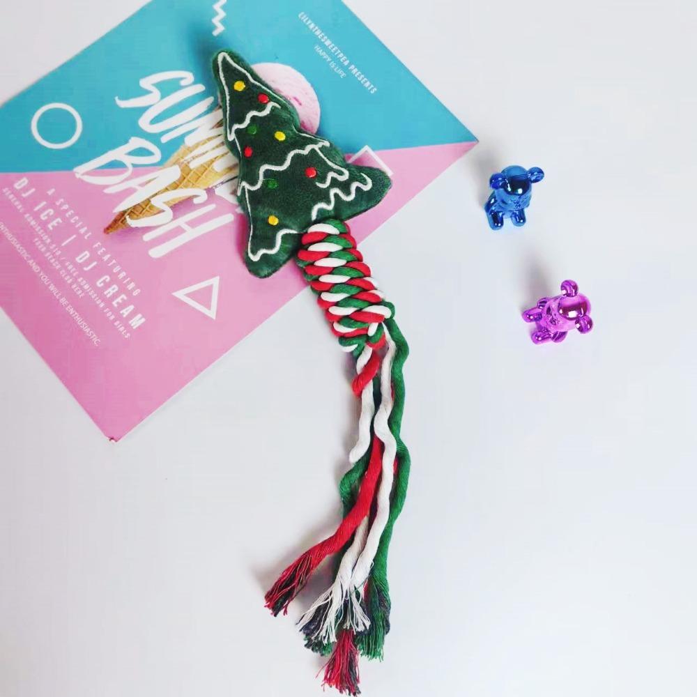 Pet Santa Gift Toys Dog Grinding Teeth Cleansing Bite Resistant Plush Toys Christmas Snowman Dog Toys Plush Bite Resistant Toy