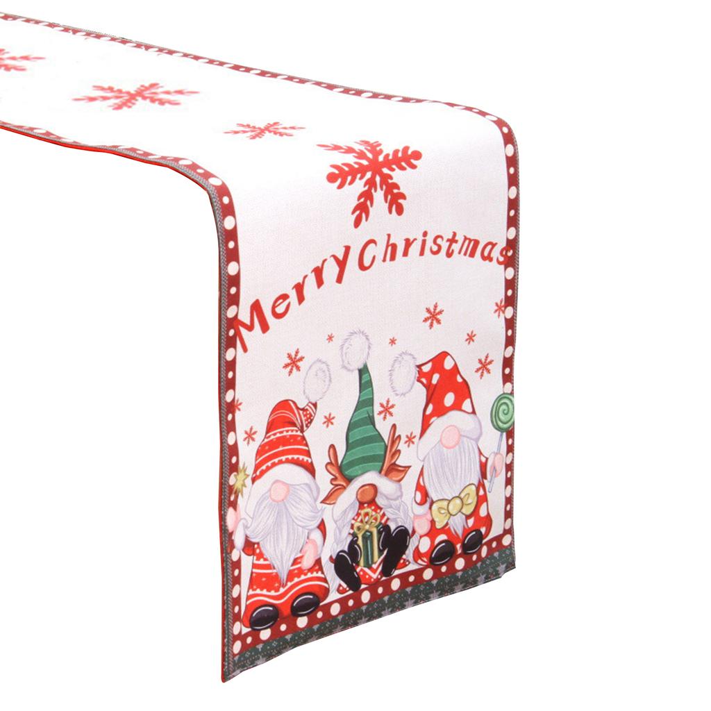 Merry Christmas Table Runner Dining Table Decoration Double Layer Tablecloth