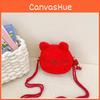 Styling Plush Cat Shoulder Crossbody Bag Embroidered Design Suitable For Child