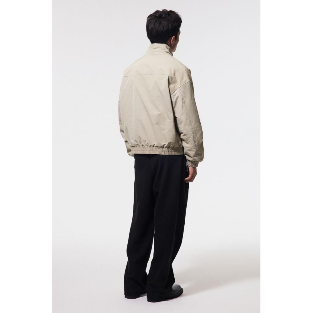 H M Funnel Neck Jacket Loose Fit kHaki Beige