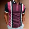 Men's summer new printed lapel polo shirt men's short-sleeved men's colourful casual tight tops