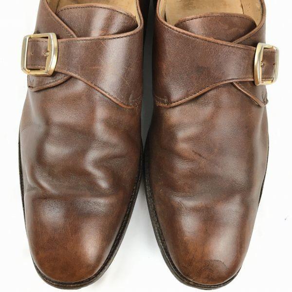 Vintage Britische Herren Hohans Monk Strap Business Schuhe Braun Größe 10.5 (28.5-29.0)(GEBRAUCHT)