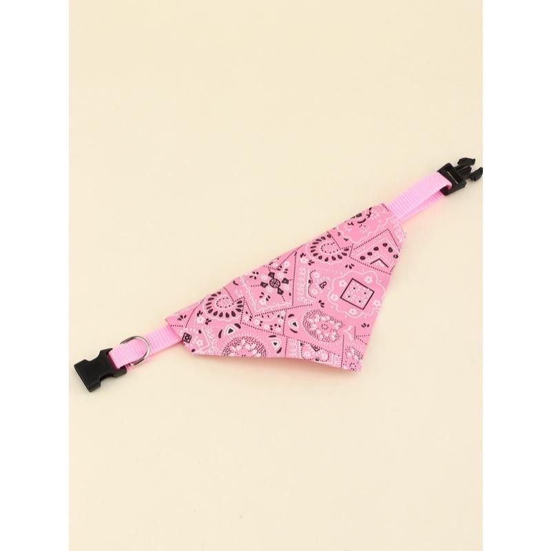 1 pezzo Bandana Stampato Regolabile in PU per Animali Domestici con Fibbia di Trazione, Adatto per Cani di Piccola e Media Taglia