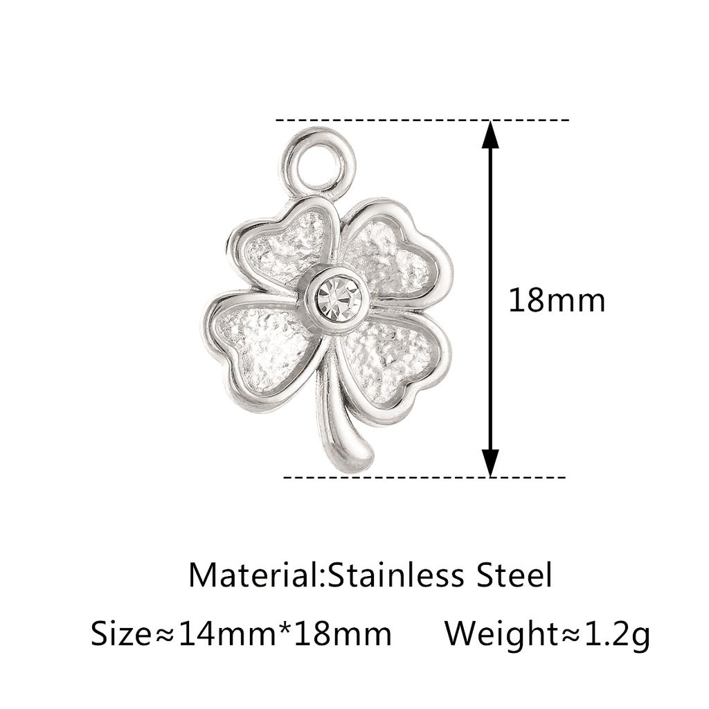 3Pcs Rose Flower/Daisy/Clover/Bee/Butterfly Charms Stainless Steel Pendant DIY Necklace Bracelet Earring Jewelry Making Finding