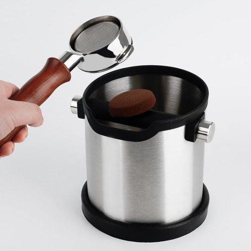 watchget Knock Box, Coffee Knock Box, Knock Box, Coffee Grounds Bucket, Large Capacity 1.8L, Removable Stainless Steel, for Home and Commercial Use, S