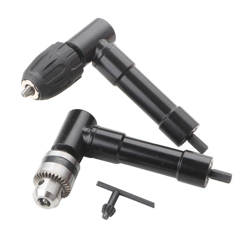 Electric Right Angle Drill Adapter with Three-Jaw Chuck for Tight Spaces