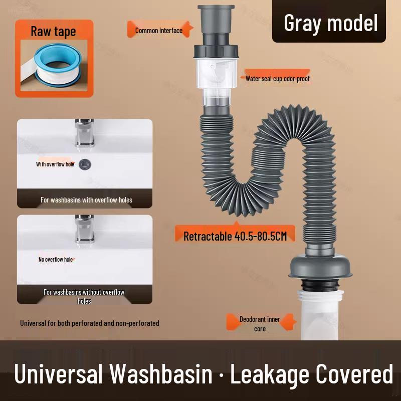 Universal Anti-odor Bathroom Basin Drain Pipe Set