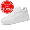 2024 Men's 10CM Height Increasing White Casual Skate Sports Shoes