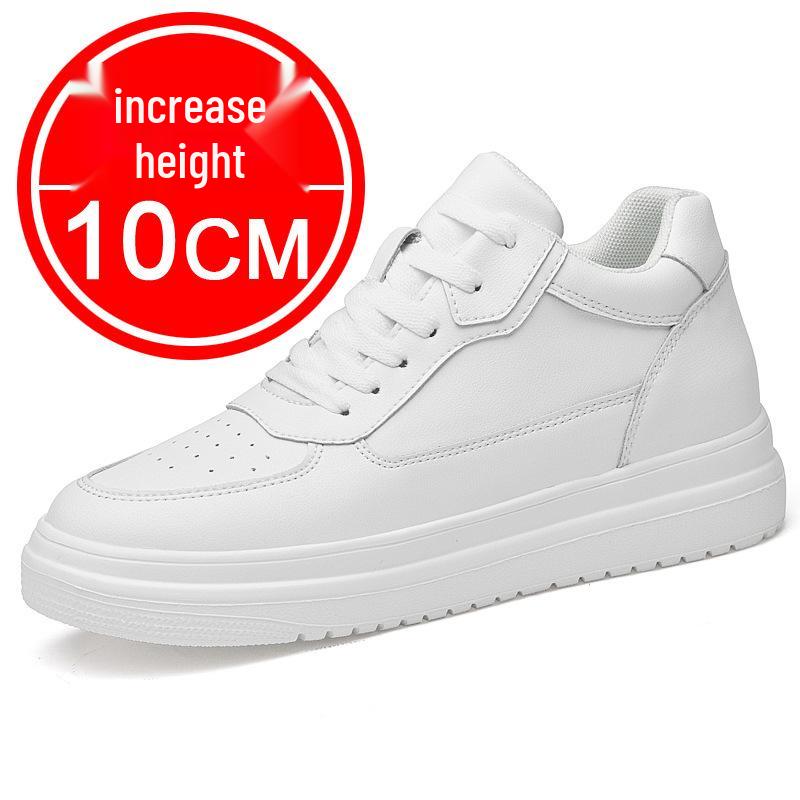 2024 Men's 10CM Height Increasing White Casual Skate Sports Shoes