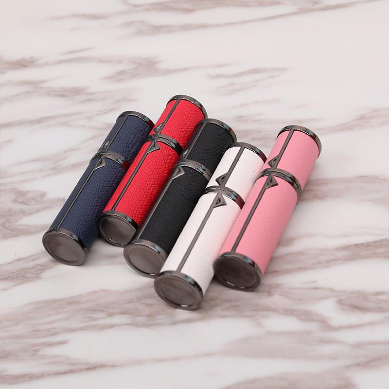 5ml High-End Leather Portable Perfume Refill Bottle with Bottom Filling Spray