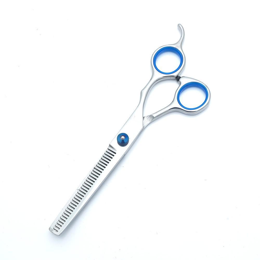 All-Steel Pet Grooming Scissors Set: Flat-Tooth & Curved Trimmers for Dog Hair Care.