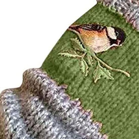 1 Pair Mittens Useful Multi-Functional Durable Women Knitted Handmade Embroidery Gloves for Hiking