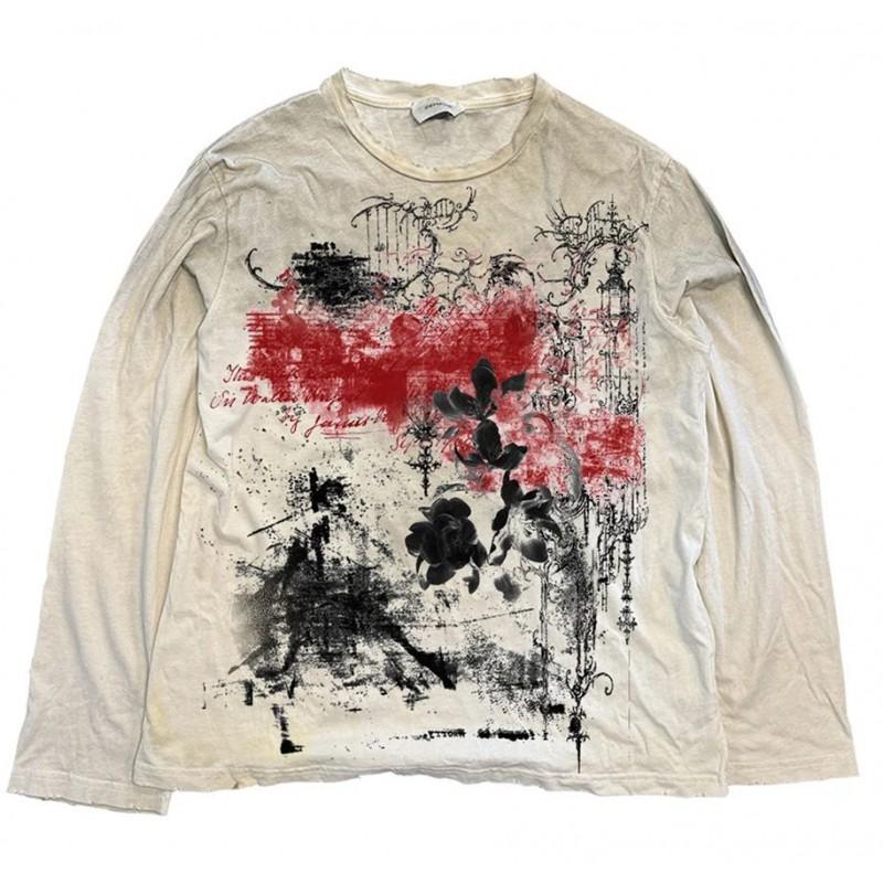 Unisex Vintage Streetwear Long Sleeve T-Shirt With 3D Digital Print Loose Fit Casual Tee Daily Wear