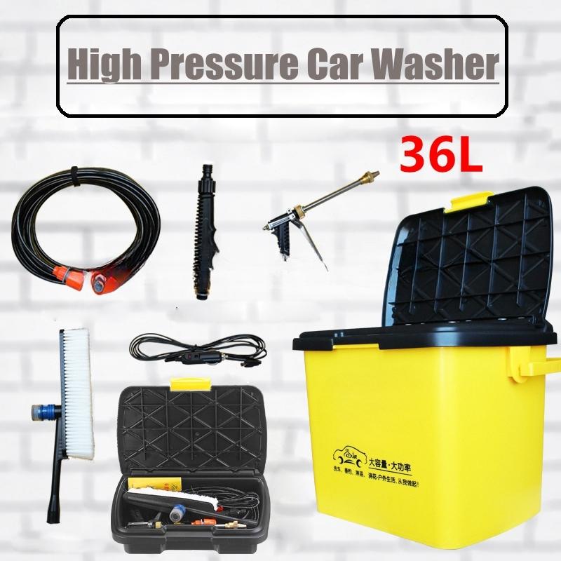 12v 36L Car Vehicle High Pressure Portable Jet Wash Kit Washer Cleaner Hose Tank