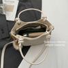 Small Square PU Leather Shoulder Bag for Women Sweet Style Solid Color Zipper Handbag