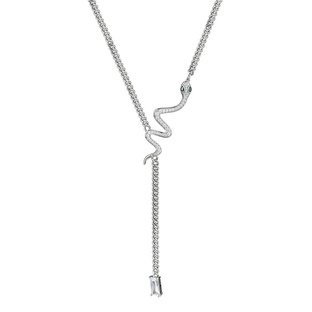 Snake Bone Chic Necklace For Women Modern Design With Mixed Accents Gemstone