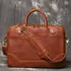 Men'S Genuine Leather Handbag Vegetable Tanned Leather Business Briefcase Cowhide Large-Capacity Computer Bag