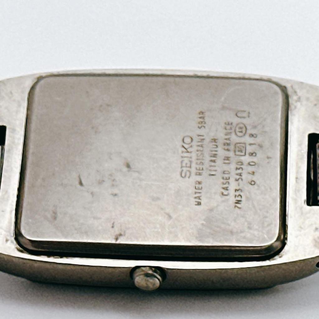 Used SEIKO SPIRIT Men's Watch, Titanium, Rectangular, Lightweight, Working/Battery Replacement