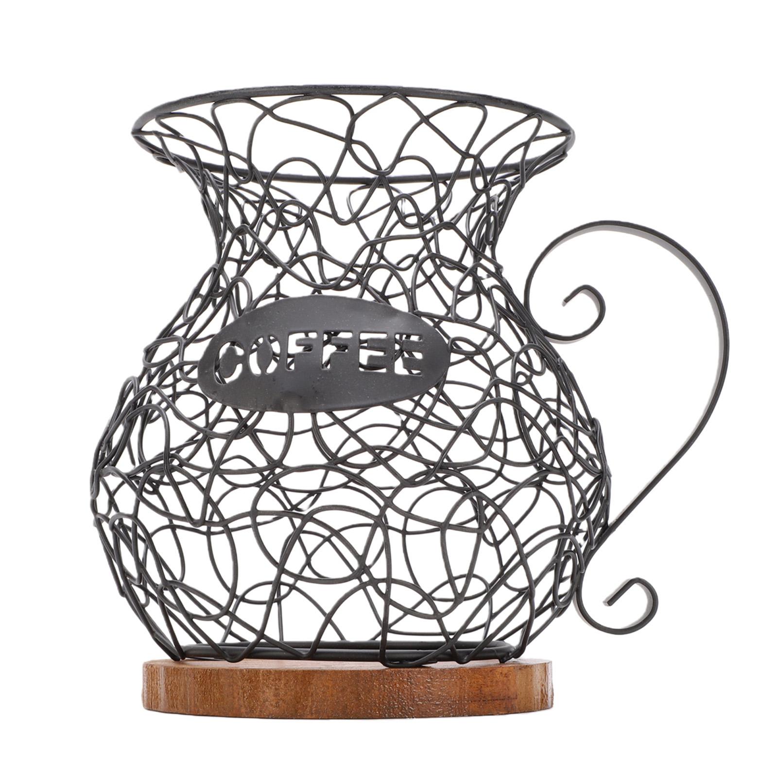 Coffee Pod Holder Organizer Sturdy Versatile Coffee Capsule Storage Basket for Kitchen Counter Office Desktop чёрный