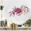 Self-adhesive PVC Wall Stickers Modern Peony Rose Watercolor Blooming Flowers for Living Room Decor