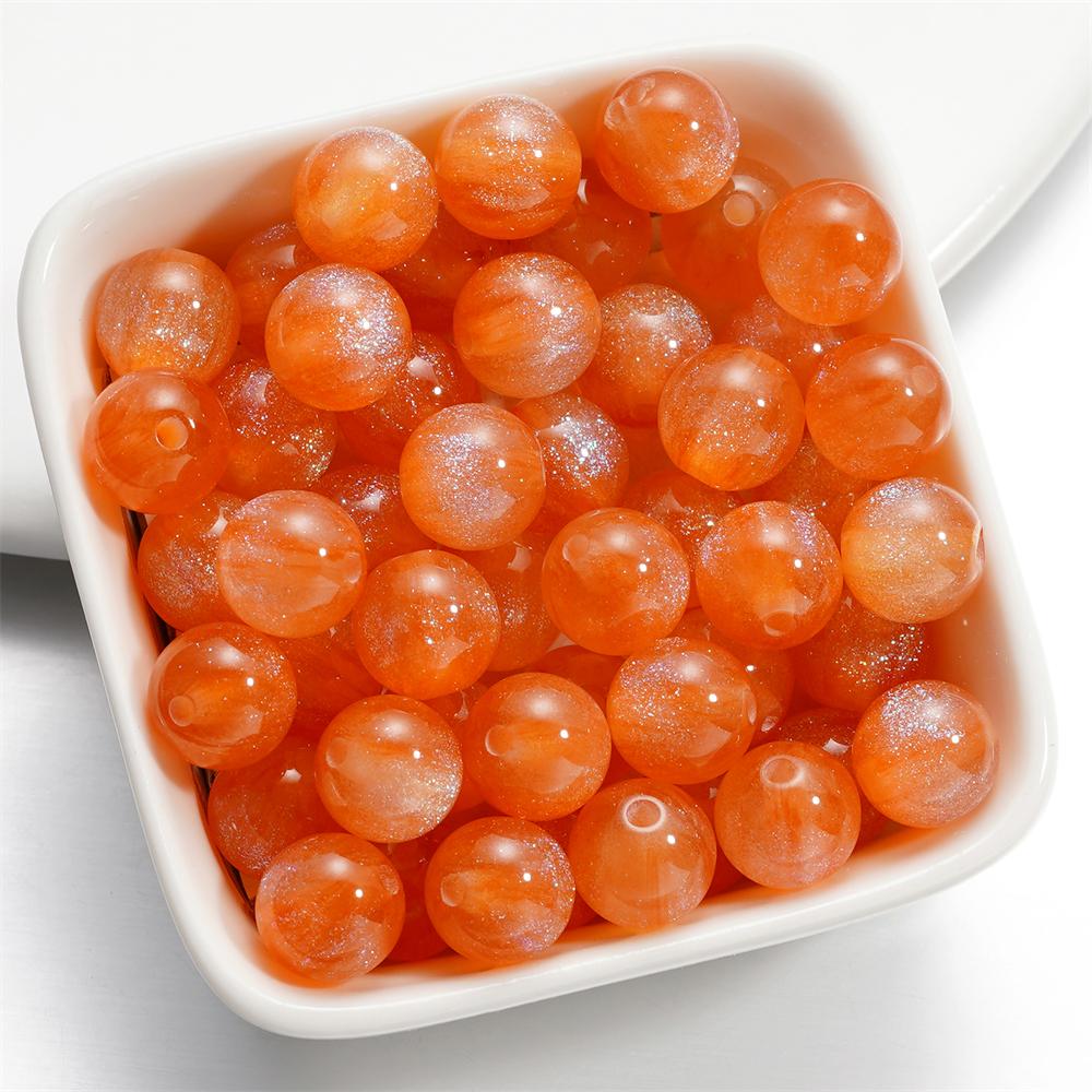 10pcs/lot 10mm Colorful Resin Round Bead Charm Spacer Loose Beads for DIY Handmade Necklace Jewelry Making Findings Accessories