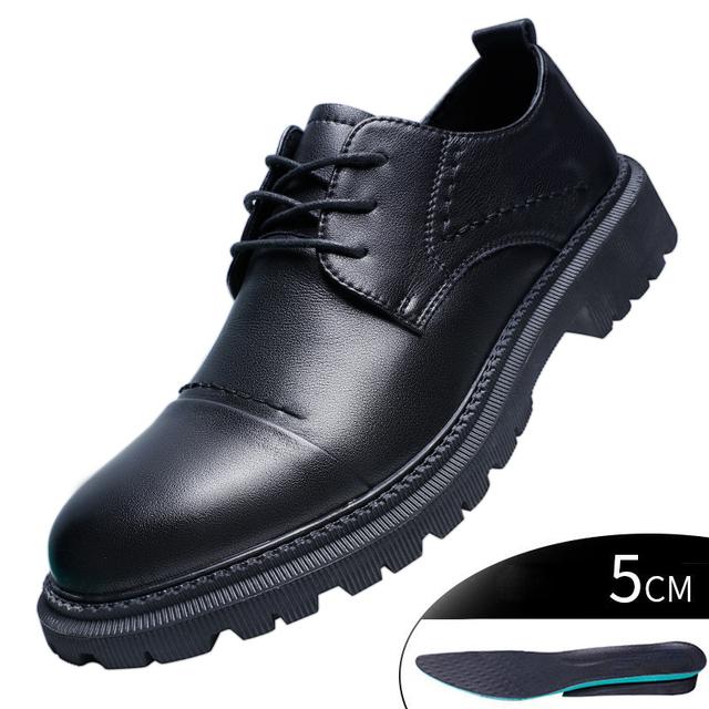 Herrenschuhe Koreanische Trendy Weiche Unterseite Weiche Oberfläche Business Inner Heighten Formelle Lederschuhe Mode Täglich Schwarze Freizeitschuhe