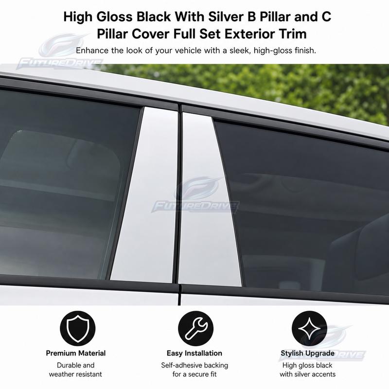 For Hyundai Santa Fe - Black Window Trim Kit Middle Pillar Sticker Automotive Exterior Decor Interior Upgrade