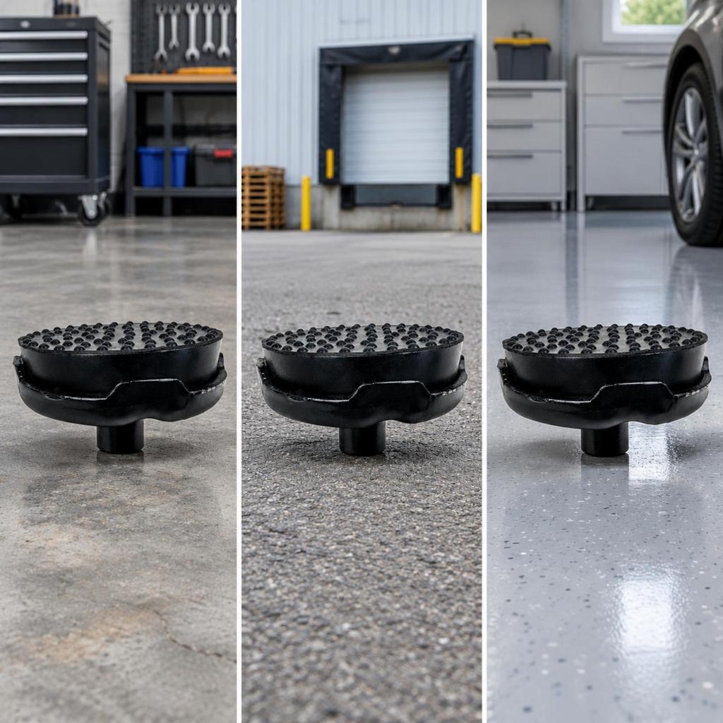 Floor Jack Saddle with Raised Edge Tray Easy Installation Round Lifting Hydraulic