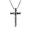 Retro Sunken Hammered Pattern Titanium Steel Cross Necklace Niche Personality Men 'S Cross Pendant