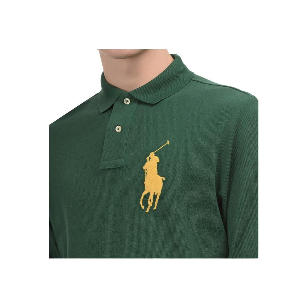 Polo Ralph Lauren Solid Color Embroidered Logo Long Sleeve Polo Shirt Men Tops Green MNPOKNI16810751-D08