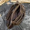 Retro Leather Waist Bag, Men's Crazy Horse Leather Chest Bag, Multifunctional Cowhide Crossbody Bag, Three-layer Cashier Bag