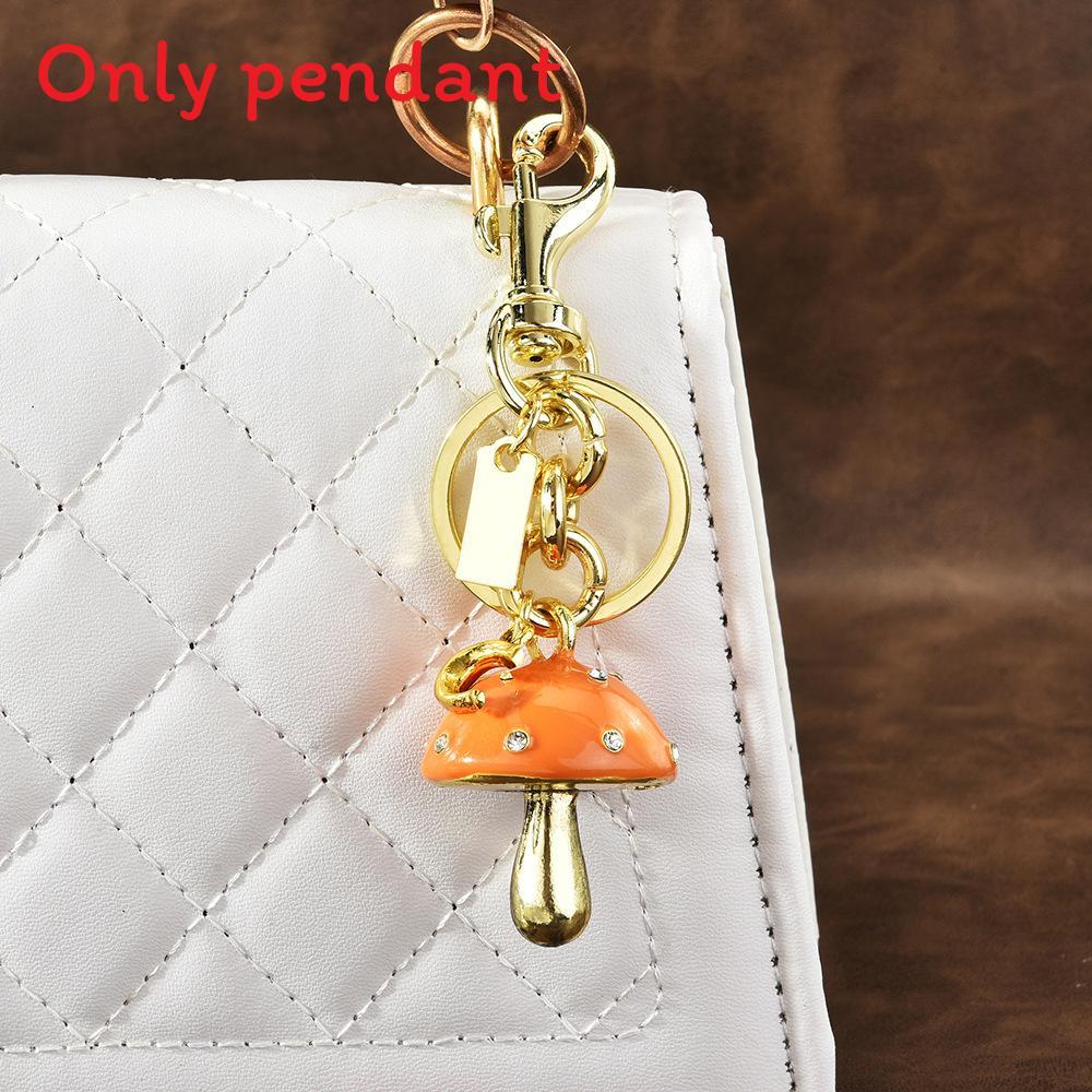 Mushroom Keychain Bag Charm With Metal Electroplating For Summer Fashion Accessory