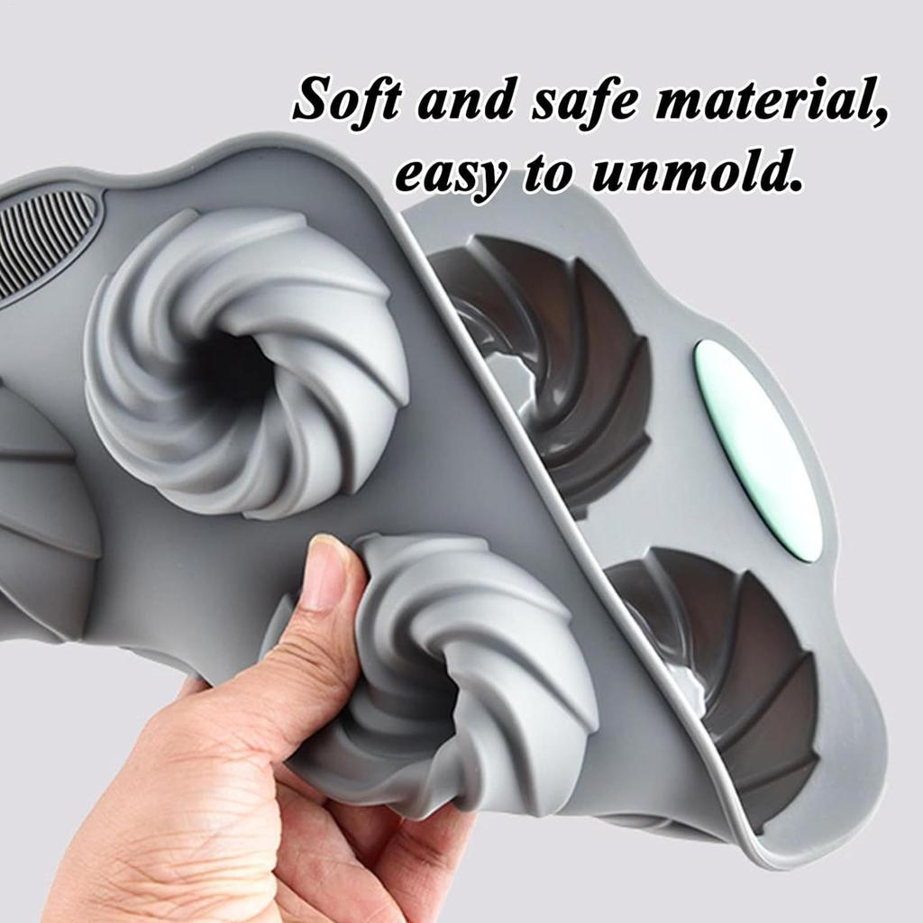 Silicone Ice Mold 6-Cavity Holiday Reusable Craft Supplies Silicone Wreath Cocktail Ice Molds for Freezer Chocolate Cake Food