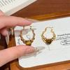 Maillard Style Amber Circle Earrings Women's Autumn and Winter Atmosphere with Earrings Light Luxury High Sense Exquisite Stud Earrings
