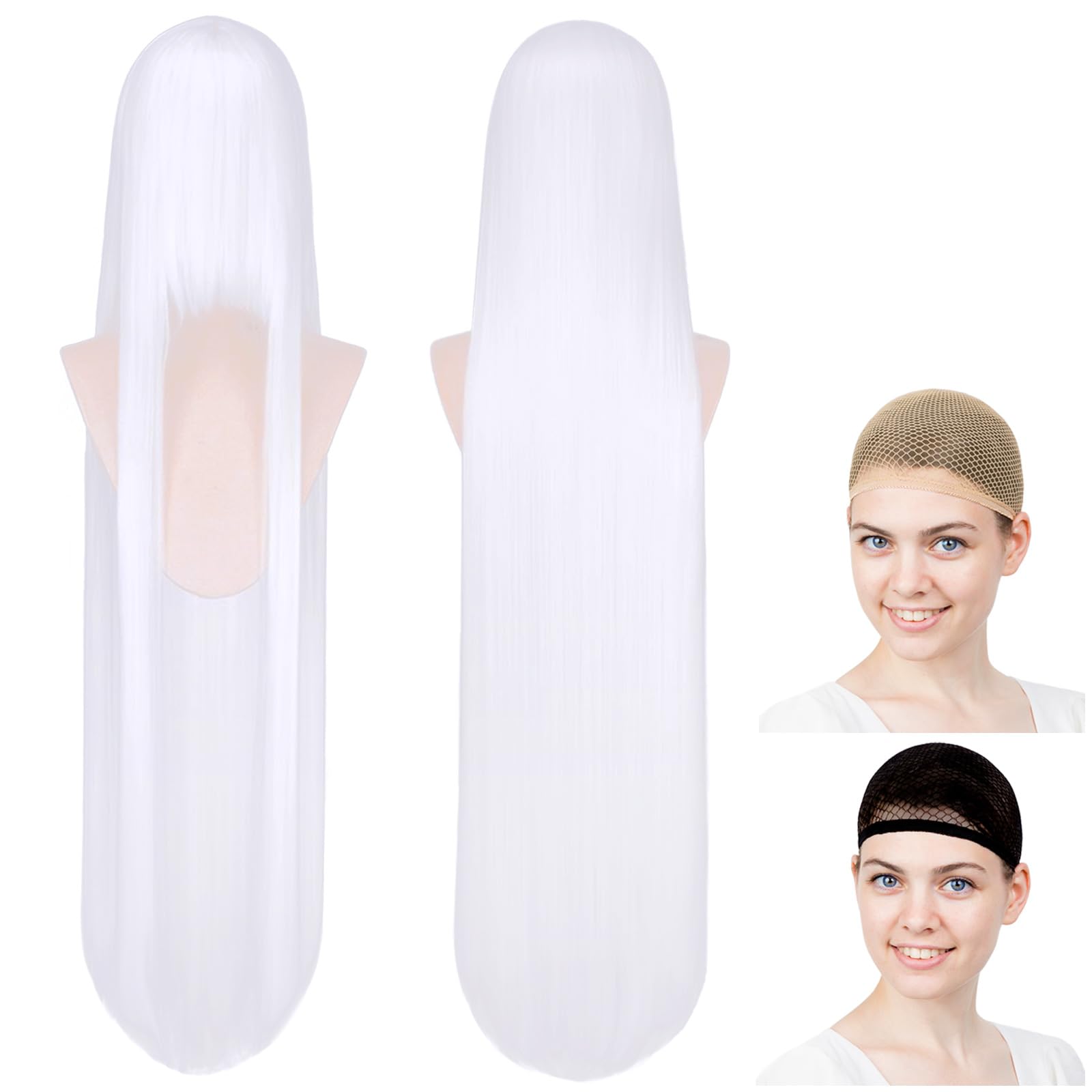 

CaseEden Cosplay Wig Premium 100cm Long Hair Silky White WIG6083