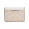 Coach Flap Card Case 10 Brand Logo Coated Canvas Card Case Mini Women's Chalk White