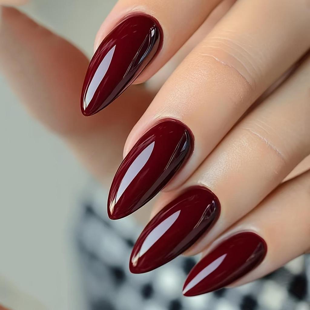 Aurora Wine Red 24-Piece Wearable Nail Tips