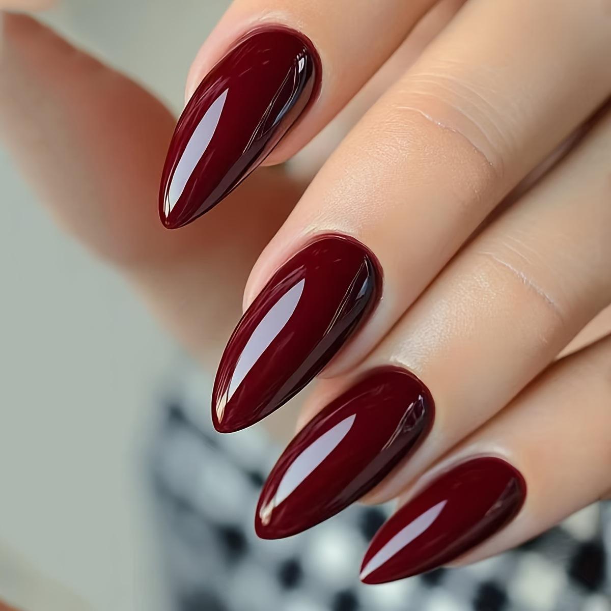 Aurora Wine Red 24-Piece Wearable Nail Tips