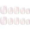 24Pcs Omber Glossy Press On Nail Short Square Fake Nail,Artificial Acrylic Nail French Full Cover False Nail In 12 Sizes