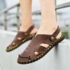 Mens Open-Toe Sandals Outdoor Beach Shoes Casual Slip-On With Stitched Detail