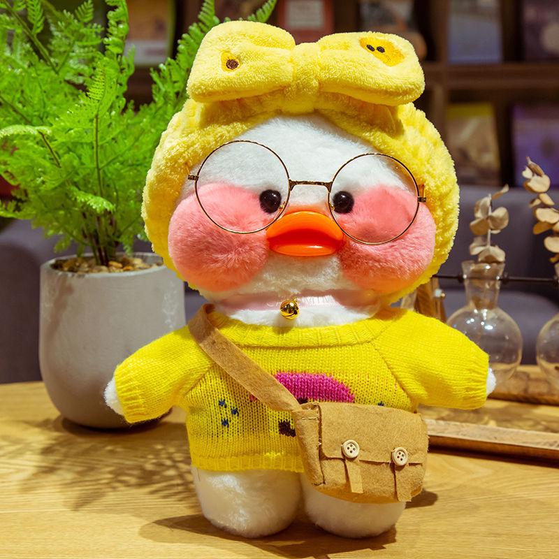 Hyaluronic Acid Influencer Duck Plush Headband - Cute Yellow Doll for Christmas