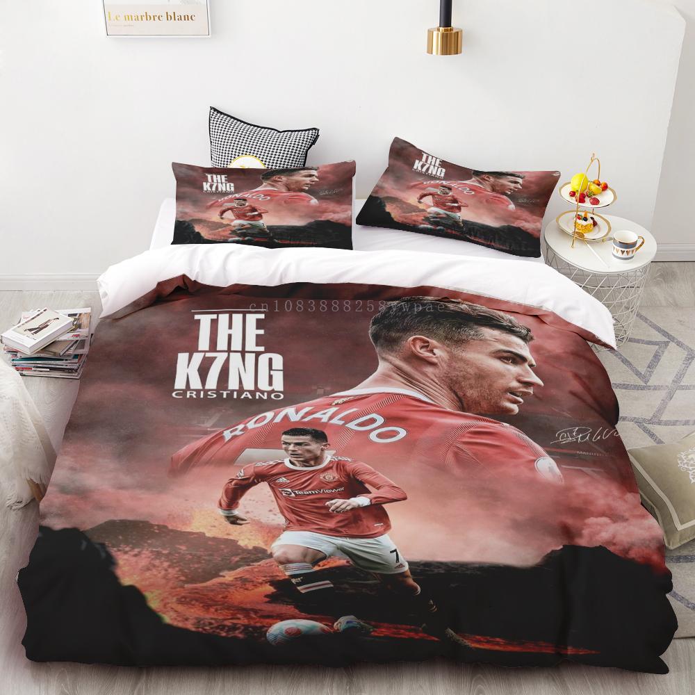 

Duvet Cover Duvet Cover Football Star CR7 Soccer 3D Bedding Set Boys Girls Twin Queen Size Bed Boys Adult Fashion Home Textile EU single(135x200cm) фиолетовый