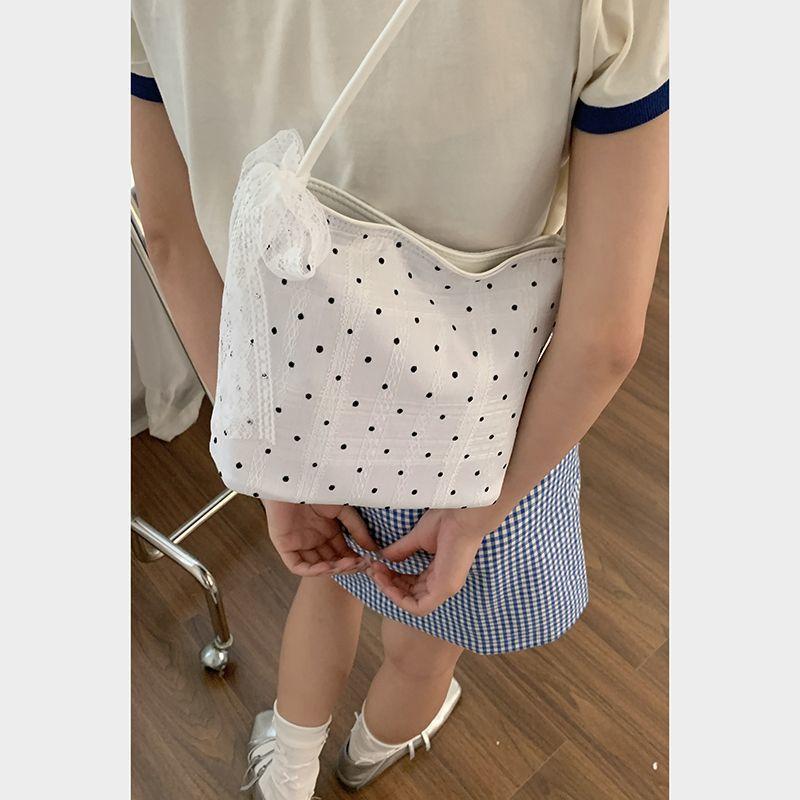Summer Small Bucket Bag for Women New High-end and Versatile Shoulder Bag Fashionable Plaid Shoulder Bag Tote Bag