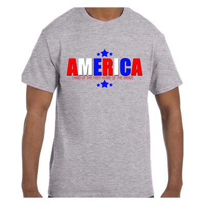 Patriotic 4th of July T Shirt America Land of the Free Home of the Brave