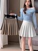 High-Waisted Pleated Mini Skirt - Autumn/Winter Fashion, Trendy Slim Fit for Women