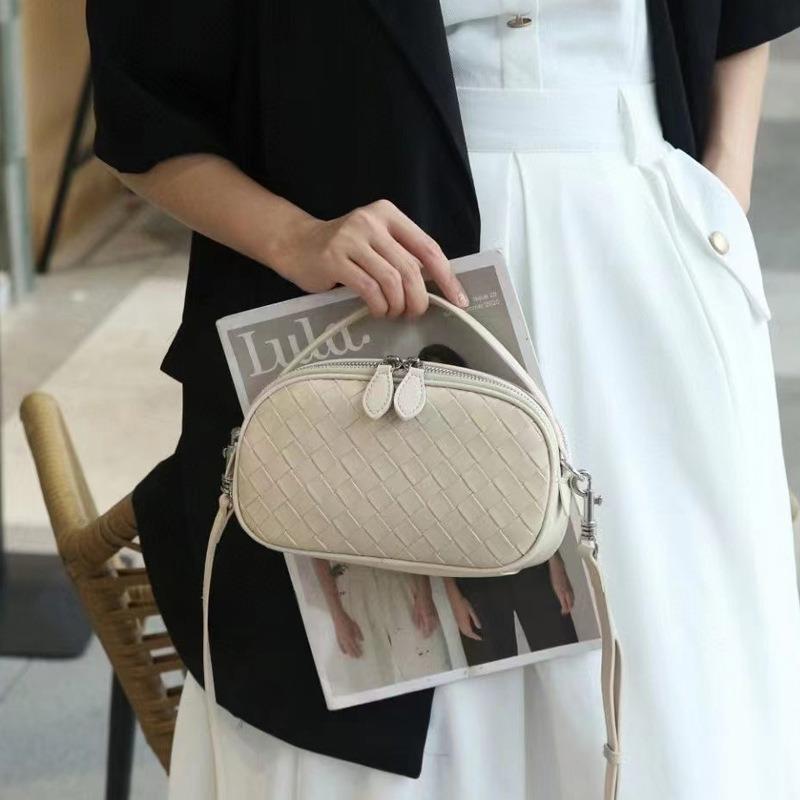 Leather bag women's new diamond bag first layer cowhide shoulder messenger bag soft leather women's bag