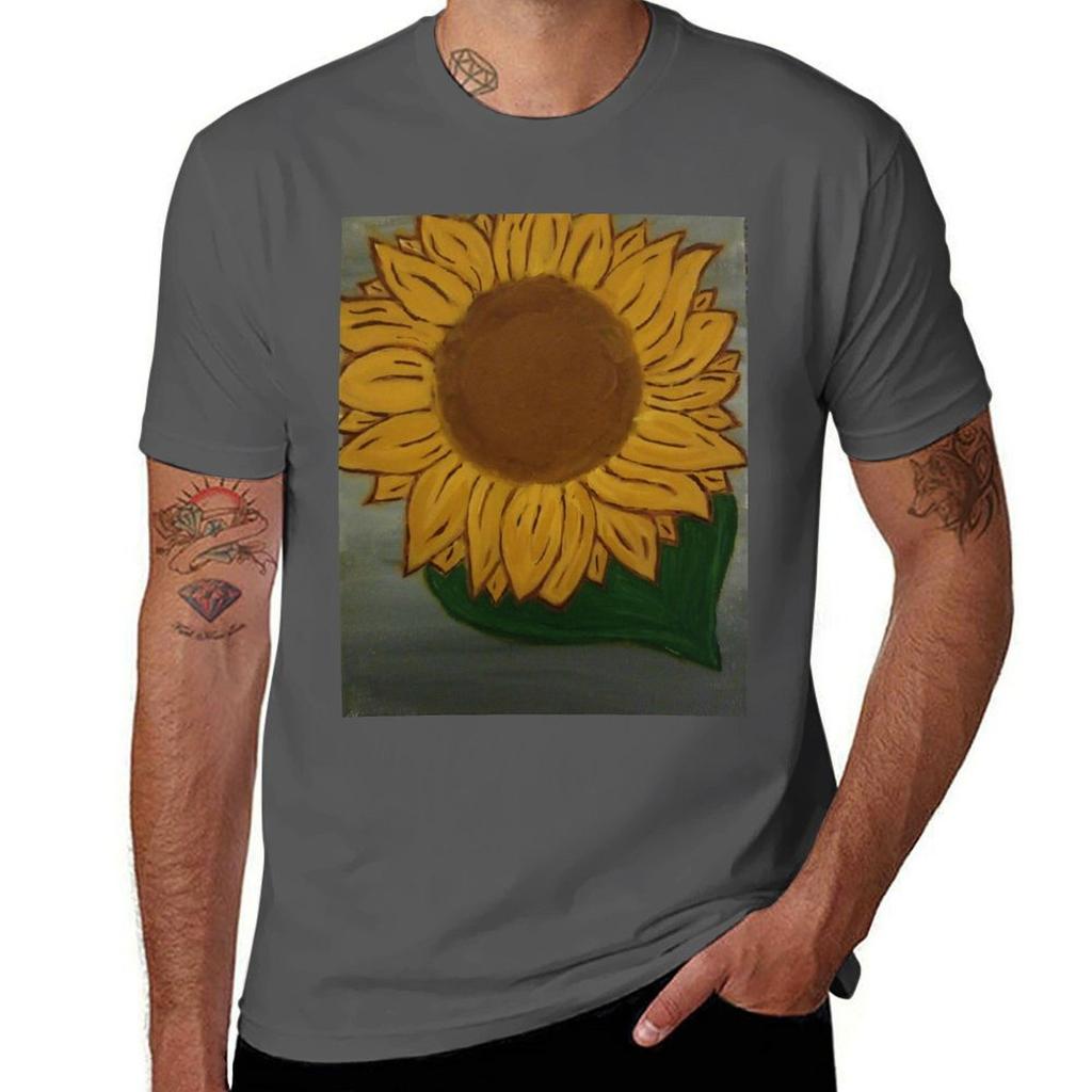 Lovely Sunflower Tshirt Basic Solid Tee For Daily Use