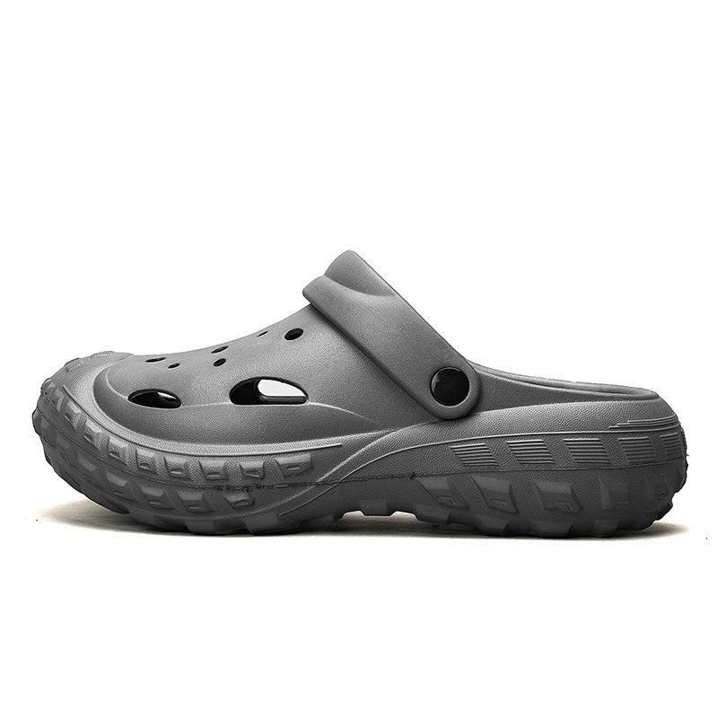 Hole shoes men's summer wear deodorant and non-slip bag head dual-purpose slippers soft-soled beach large-size slippers