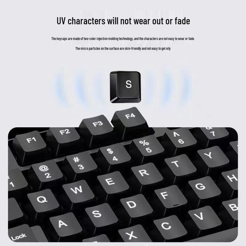 

Silent Mechanical Feel Wired Keyboard and Mouse Set for Desktop and Laptop Other